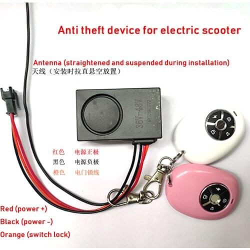 Coorlide Folding Electric Scooter Remote Control Key Switch Burglar Alarm 36 / 48V Remote Control Car Lock Universal