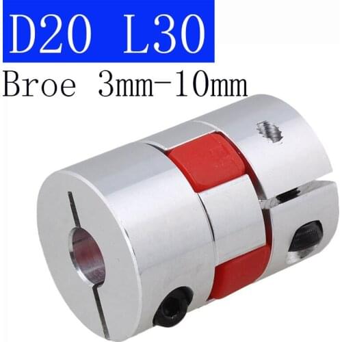 D20mm L30mm Broe 3/4/5/6/7-10MM CNC Flexible Plum Coupling Shaft Coupler Connect