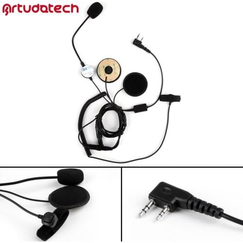 Artudatech For Kenwood BaoFeng UV5R UV-5R 2-Way Radio Helmet Tactical Motorcycle Headset PTT