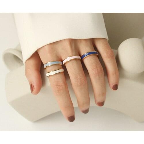 European And American Drip Glaze Ladies Simple Creative Retro Temperament Korean Fashion New Product Opening Adjustable Ring