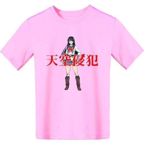 Sky Invasion Short Sleeves T-shirt Children Hip Hop Tee Funny Printing Summer Cotton Kids Tshirt Boys Girls Cotton Tops Clothing