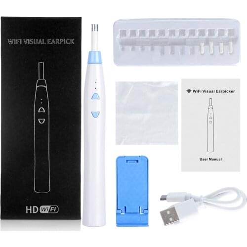 HD 720P Wireless WIFI Ear Endoscope 5.5mm Visual Ear Spoon Earpick Mini Inspection Otoscope Camera for Android IOS Ear Nose