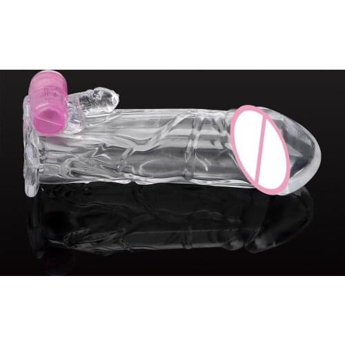 Penis Rings Reusable Condom Sex Toys For Men Enlargement G-spot Cock Sleeve Penis Sleeve Vibrator Delayed Ejaculation