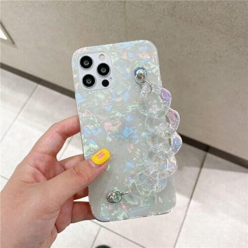 Korea 3D Shell Laser Bracelet Wrist case for iphone 11 12 Pro Max MiNi XR X XS 7 8 plus SE 2020 Colorful Clear Soft Back Cover