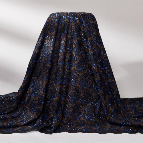 Lace Fabric Black Nigerian Sewing Embroidery Fabeic Swiss Voile Laces Fabric African Cotton Lace Fabric Dresses For Women A 2416
