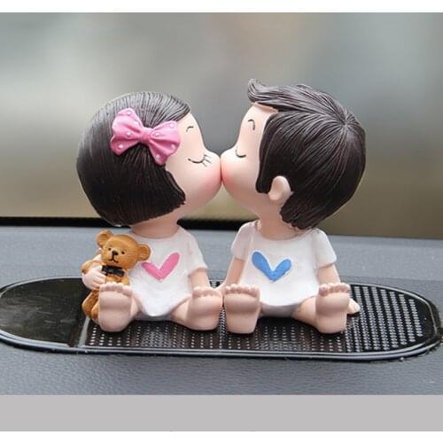 1 Set Fashionable Cartoon Ornaments Love alphabet monkey Banana Monkey Doll Kiss Baby Dolls Car Interior Accessories Decoration