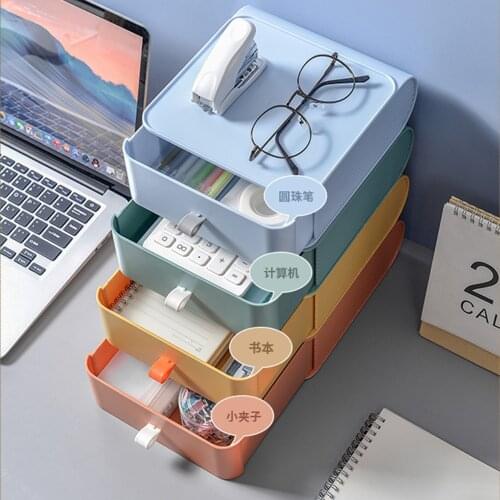 Desktop Organizer Drawer Makeup Storage Box Stackable Jewelry Container Large Capacity Mask Office Storage Medicine Case Box