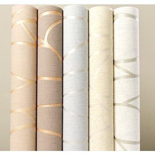 Non-self-adhesive modern minimalist wallpaper TV background bedroom living room office curve striped non-woven wallpaper W80
