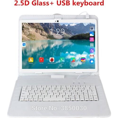 Free shipping 10 inch tablet PC Octa Core 6GB RAM 64GB ROM Android 9.0 WiFi Dual SIM Cards 3G 4G LTE Tablets + keyboard