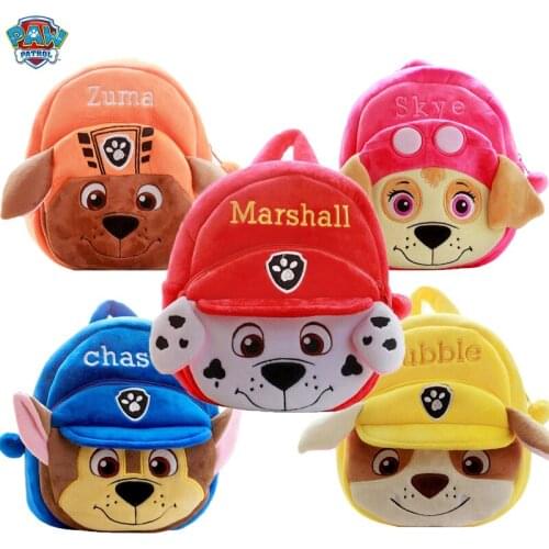 New Paw Patrol Plush Bag Cartoon Plush bag Toy Action Map Zuma Sky Marshall Childrens school bag Christmas Gift