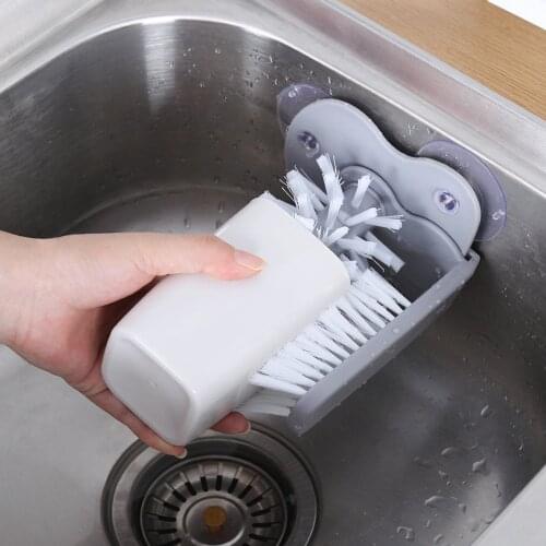 Cup Scrubber Glass Cleaner Bottles Brush Sink Kitchen Accessories 2 in 1 Drink Mug Wine Suction Cup Cleaning Brush Gadgets