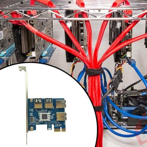Hot PCI Express Riser Card PCI-E 1x to 16x 1 to 4 PCIE USB 3.0 Slot Multiplier Hub Adapter For Bitcoin Mining Miner BTC Machine