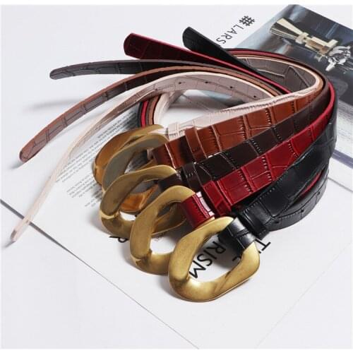 Luxury designer belts for women PU leather belt woman thin easy waist ceinture femme dress black fashion adjustable 2020