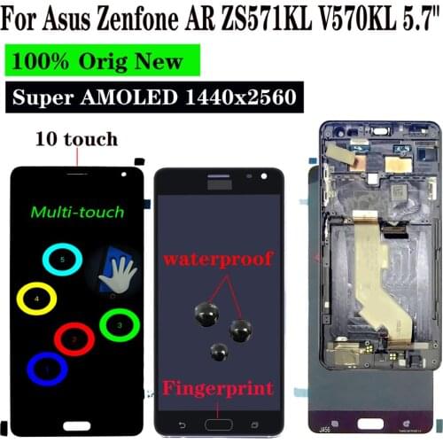 Shyueda 100% Orig Super AMOLED 5.7" For Asus Zenfone AR ZS571KL V570KL LCD Display Touch Screen Digitizer With frame tools