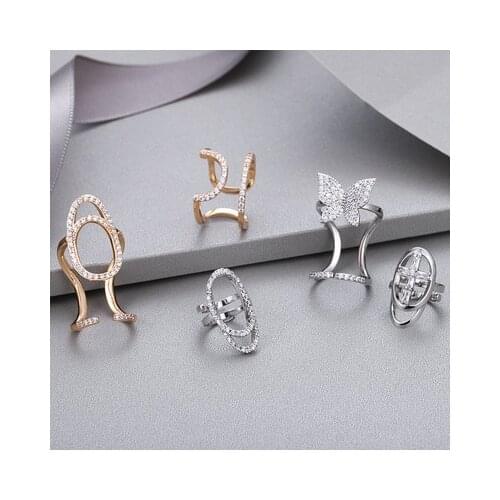 Rhinestone Hollow Metal Trendy Cool Fingertip Nail Shining Women Fingertip Protective Cover Girls Jewelry Party Accessories