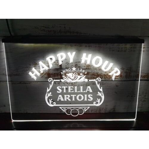 616 Stella Artois Beer Happy Hour Bar LED Neon Light Sign