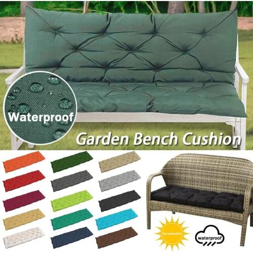 1pcs 2/3 Seater Thick Garden Bench Seat Cushion Waterproof Backrest Outdoor Rocking Chair Bench Pad Replacement Seat Pad