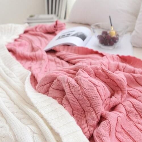 Knitted Blanket Air Conditioning Comfy Sleeping Bedspreads Solid Color Beds Cover Soft Throw