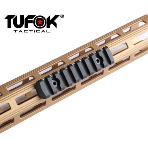 TuFok 2Pcs Mlok Picatinny Rail Adapter Ultra Thin M-lok 9 Slots Rail Section, Low Profile Weaver Rail Section Aluminum
