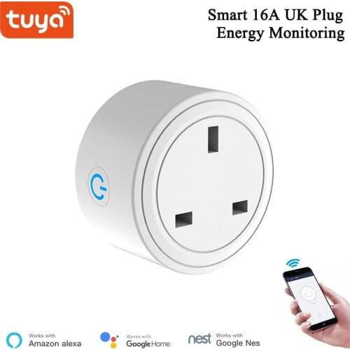 Smart Life 16A UK Smart Socket With Energy Monitoring WiFi Plug Compatible With Alexa Echo Google Nest APP Wireless Control