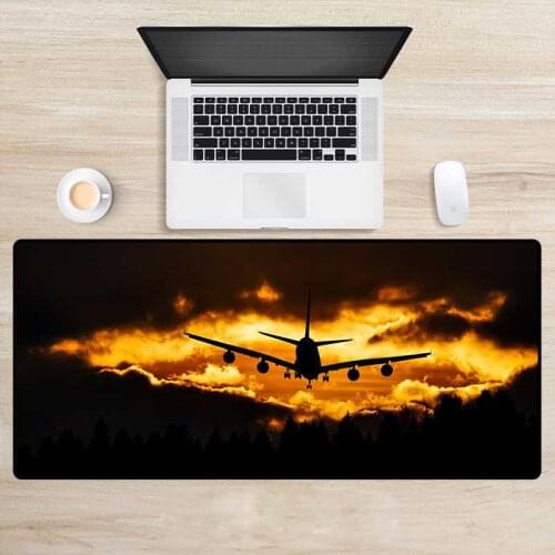 XGZ Large Airplane At Sunset Pattern Dining Table Mat Cool Mouse Pad High Quality High Speed Non-slip Rubber Keyboard Mat