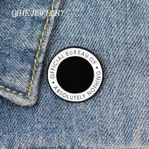 QIHE JEWELRY Black Circular Cavity Enamel Lapel Pins Unique Design Brooches Badges Fashion Pins Gifts for Friends Pins Wholesale
