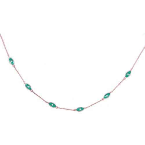 2020 Collares Maxi Necklace Collier delicate S925 Enamel Eye Charm Link Chain Turkish Evil eye Jewelry Dainty Choker Necklace