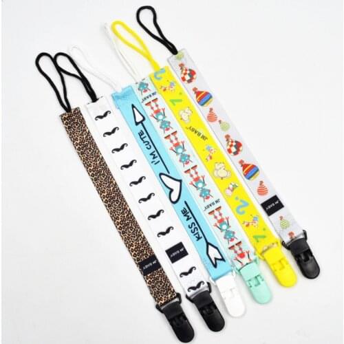 1pcs Baby Pacifier Clip Ribbon Chain Dummy Holder Chupetas Soother Nipple Holder For Infant Pacifier Clips Leash Strap