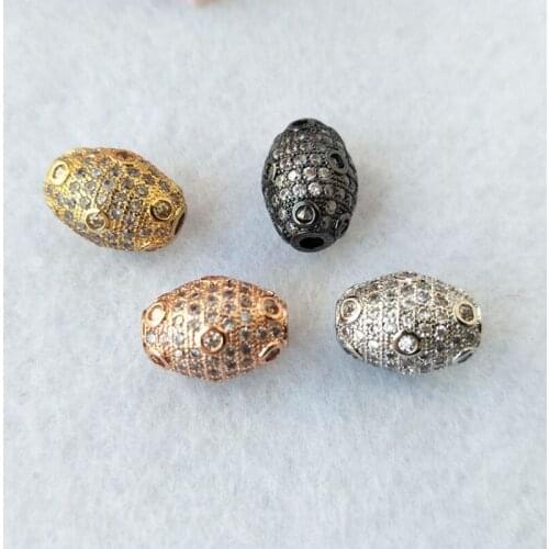 10Pcs CZ zircon crystal Micro pave Connector circular column Spacer Beads for DIY Making Bracelet necklace Jewelry Finding BD249