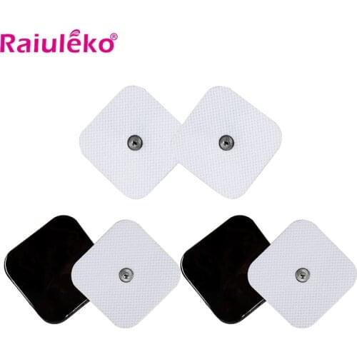 10pcs/lot(5 pairs) 4*4cm Tens Electrode Pads Pin Type Physical Therapy Massager Electric Digital Machine Massager