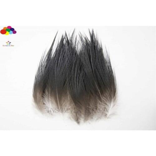 100pcs 100% natural premium marabou feather 20-25cm/8-10inch black tail beautiful for Diy costume mask headdress