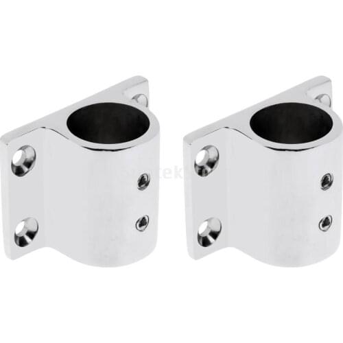 2Pcs Heavy Duty Polished Marine Grade 316 Stainless Steel Boat Hand Rail Fitting 90 Degree Stanchion Base Mount for 20mm Tube