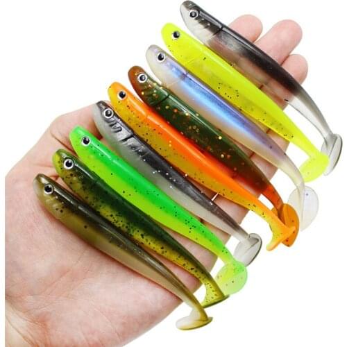 4pcs/set Sea Fishing Lures 9Colors 10.5 cm/4.7g Artificial Two-color Rubber Soft Bait Swim bait 3D Eyes Wobbler Bionic Bait
