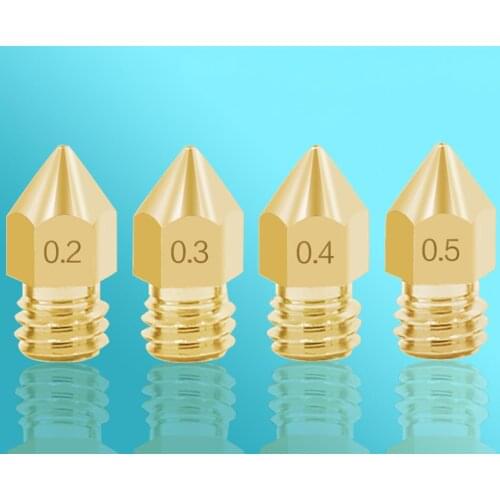 5Pcs MK8 Extruder Print Head Smooth Long-lasting 0.1/0.2/0.3/0.4/0.5/0.6/0.8/1.0mm 3D Printer Brass Nozzles for Home