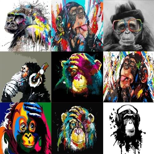 Abstract Monkey DIY Painting By Numbers Home Wall Art Picture Paint By Number Picture On Wall Loft 40x50 Artwork Acrylic Paint