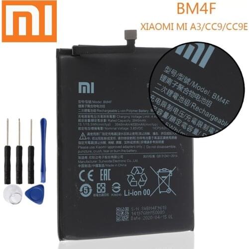 BM4F 100% Original XIAO MI Phone Battery for Xiaomi Mi A3 CC9 CC9e Replacement Batteries Xiomi bateria CC9 Mi9 Lite