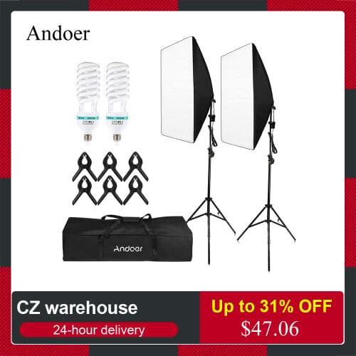 Andoer Photography Studio Cube Umbrella Softbox Light Lighting Tent Kit Photo Video * Tripod Stand 2 * Softbox * Carrying Bag