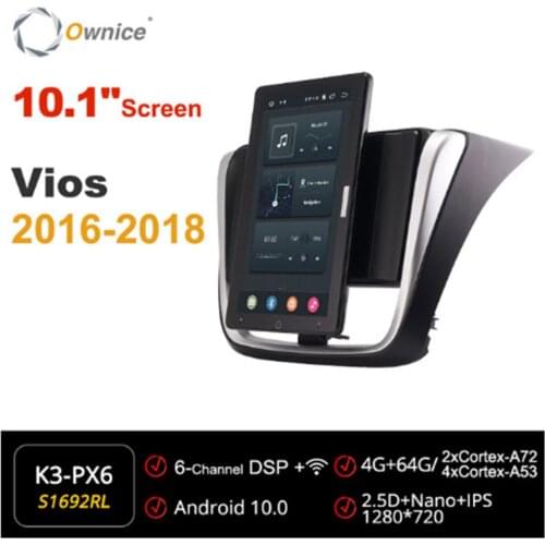Ownice 720P Android 10.0 Car Radio ForToyota Vios 2016 2017 2018 Car Video Auto Multimedia head Unit 10.1" IPS Rotatable