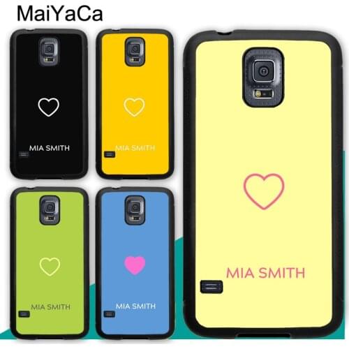 Heart Pastel Custom Name Monogram Case For Samsung A21S A20e A71 A51 A10 A40 A50 A70 Galaxy S20 Plus S10 S9 Note 20 Ultra