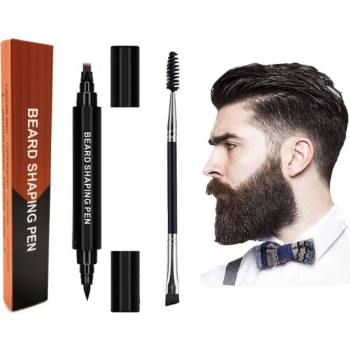 Four Prong Waterproof Sweat-proof Mens Beard Growth Pen Beard Enhancer Beard Rotating Beard Dye Pen