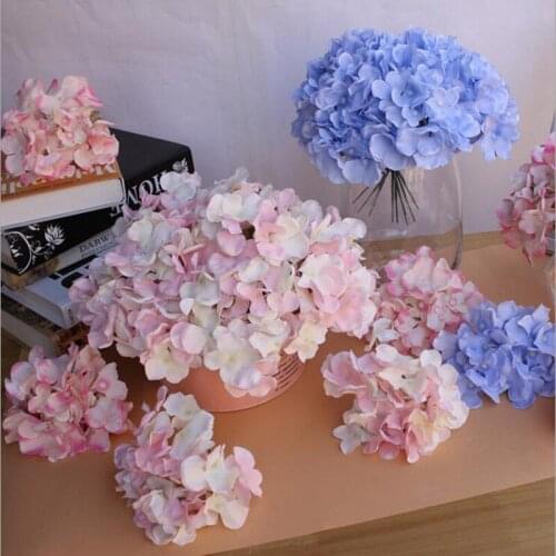 Dia 15cm/5.91" Artificial Simulation Hydrangea Flower Heads for DIY Bride Bridesmaids Wrist Flowers Bouquet Wedding Supplies