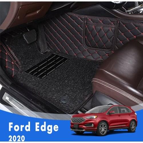 For Ford Edge 2020 (5 seats) Luxury Double Layer Wire Loop Car Floor Mats Carpet Auto Rugs Interiors Accessories Foot Pads Decor