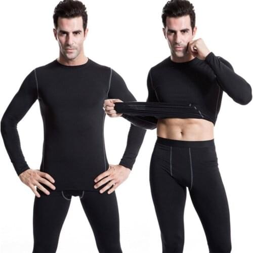 Men Warm Winter Long Sleeve Quick Dry t-shirt Men Sport Gym Fitness Thermal Tight Body Fit Underwear Basic Tops T-Shirt