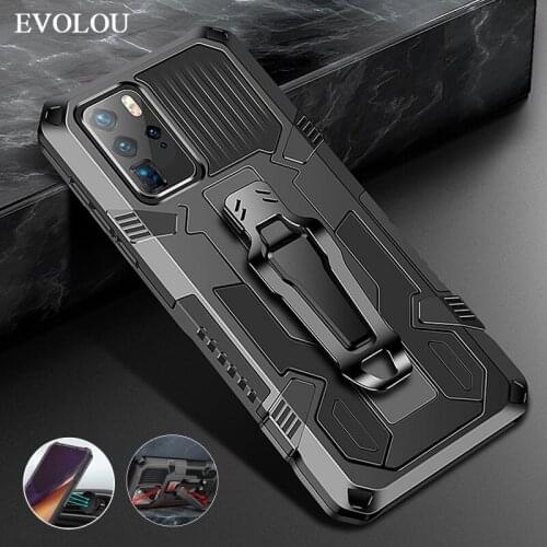 Hybrid Armor Shockproof Case For Huawei P Smart 2021 Y7A Y9A Y6P Y8P Y5P Honor 9X 9C 9S 8A 7A P40 Phone Cases Belt Clip Cover
