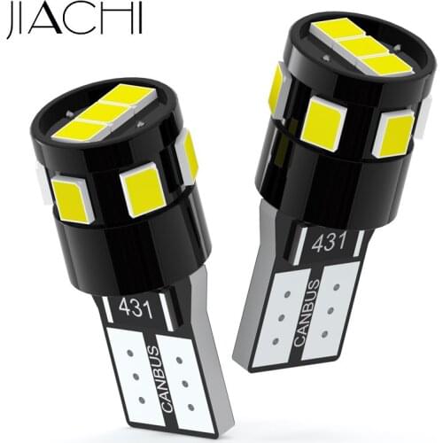 JIACHI 100 PCS Wholesale 12V T10 CANBUS For W5W LED Car Bulbs 194 168 501 LED No Error Factory Price 9 SMD White Red Yellow Blue