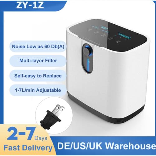 AUPORO Oxygen Concentrator 1-7L/min Adjustable Oxygen Machine Without Battery for Home and Travel Use AC110V 220V