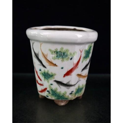 Elaborate Porcelain Hand Painting Flower Basin Crafts Home Decoration China