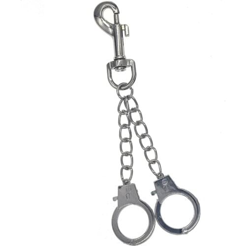 Creative Police Man Handcuff Keychain Charms Pendant Car Key Handbag Key Chain Punk Chaveiro Hip Hop Wallet Chain