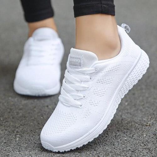 Women Casual Shoes Fashion Breathable Walking Mesh Flat Shoes Woman White Sneakers Women 2021 Tenis Feminino Female Shoes