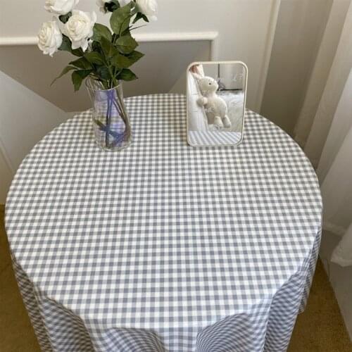 Floral Plaid Round Table Cloth French Style Cotton Table Cover Rectangular Coffee Cuisine Party Decorative Tablecloth Picnic Map